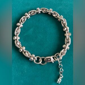 Etienne Aigner Silver and Crystal Charm Bracelet 7”